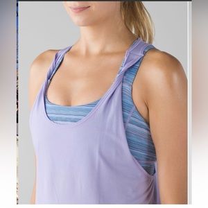 Lululemon Ready & Go Tank with built in bra, Lilac/Wave Twist, size 6